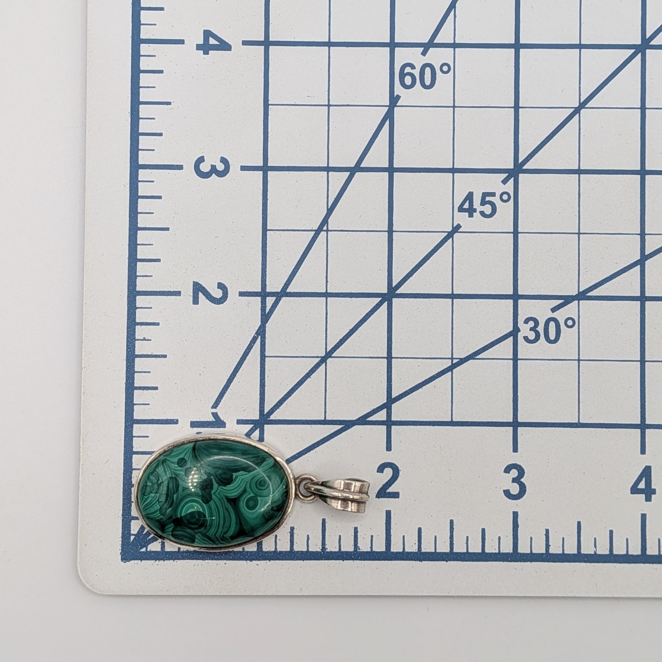 Sterling Silver Malachite Bezel Set Pendant