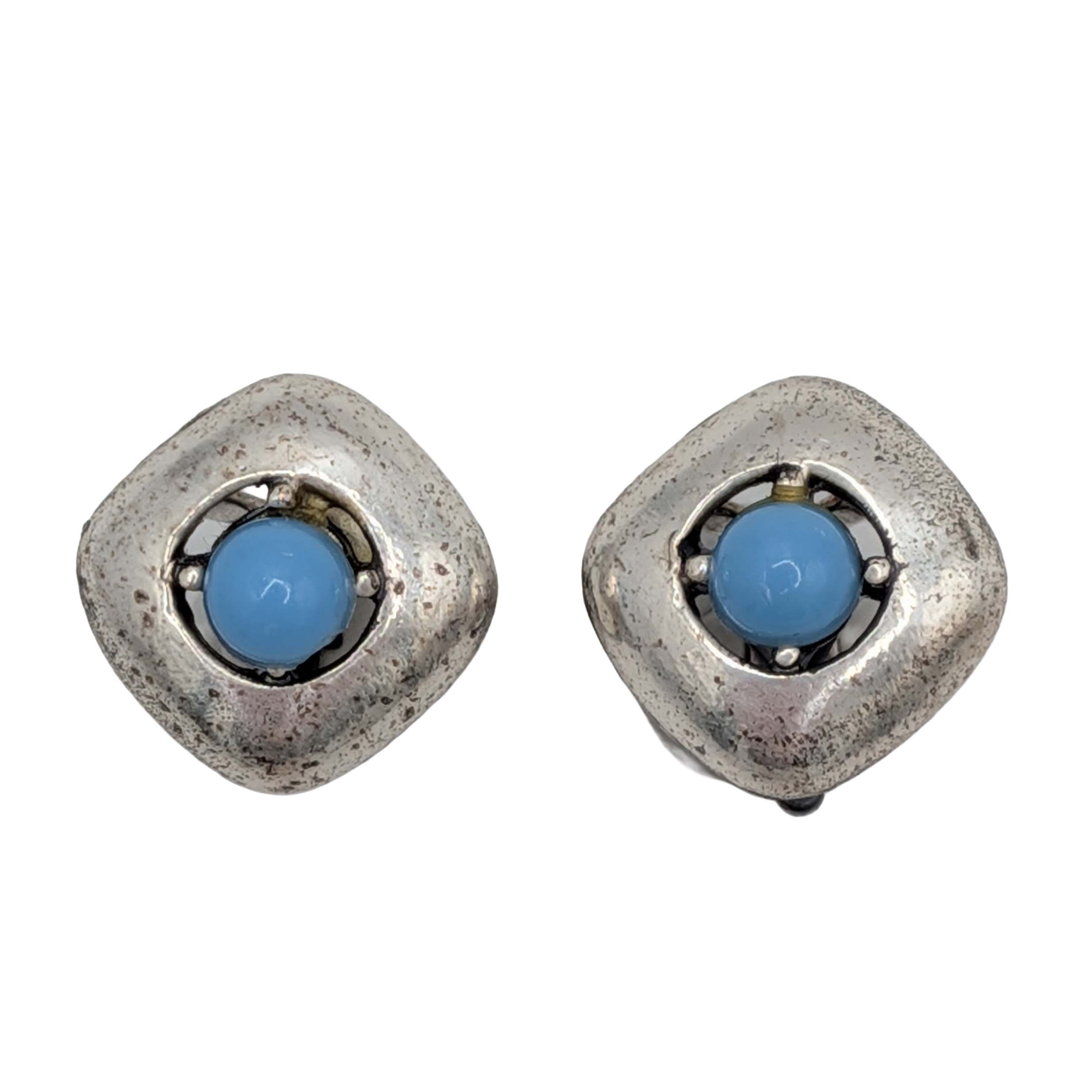 Southwest Silver Tone Faux Turquoise Earrings