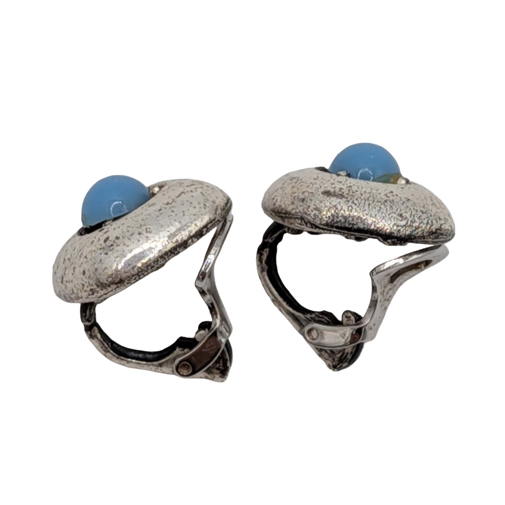 Southwest Silver Tone Faux Turquoise Earrings