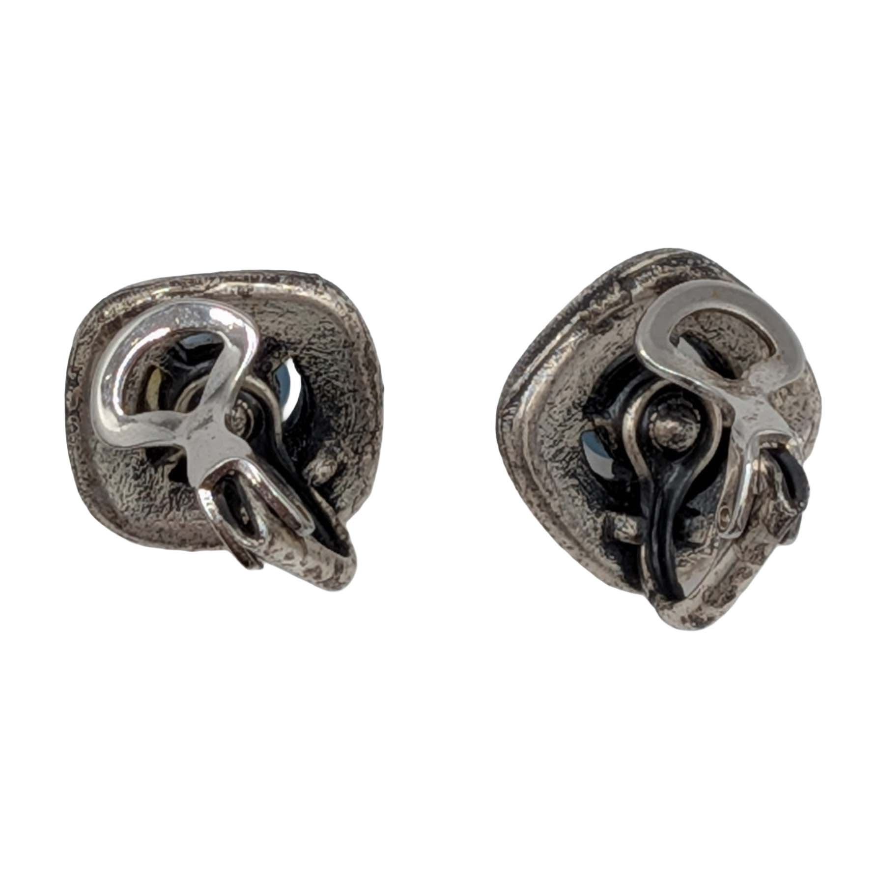 Southwest Silver Tone Faux Turquoise Earrings