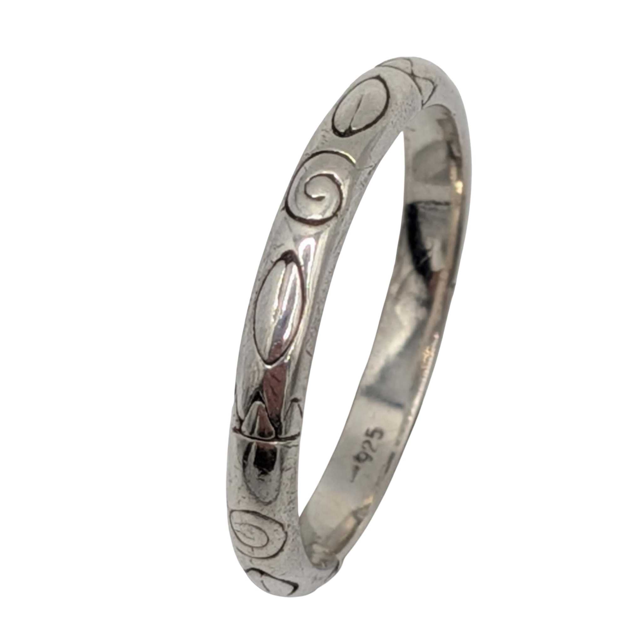 Southwest Stamped Sterling Silver Band Ring Size 8.75