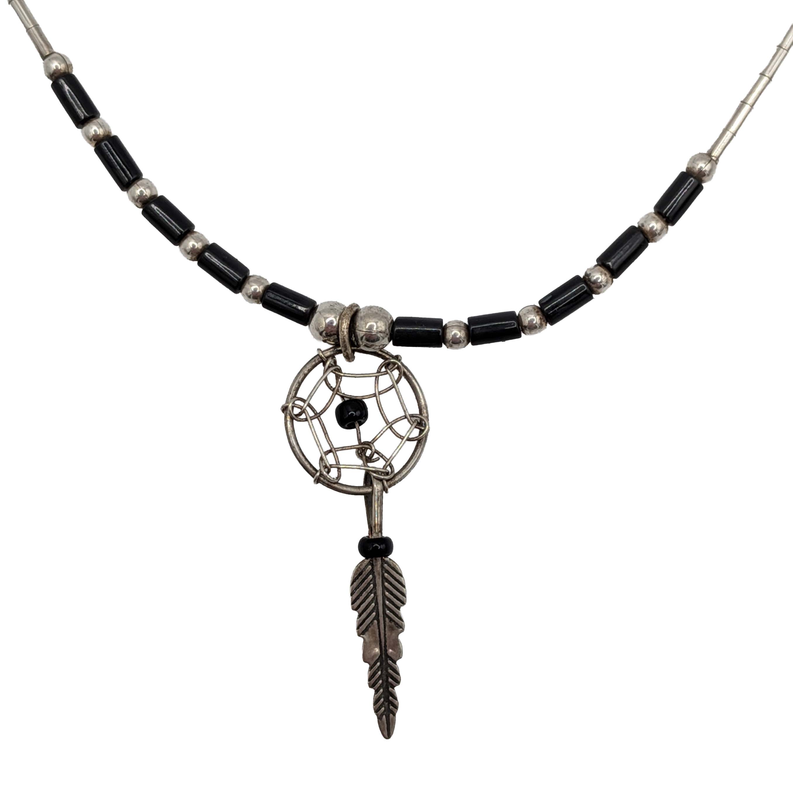 Southwest Sterling Liquid Silver Dream Catcher Necklace