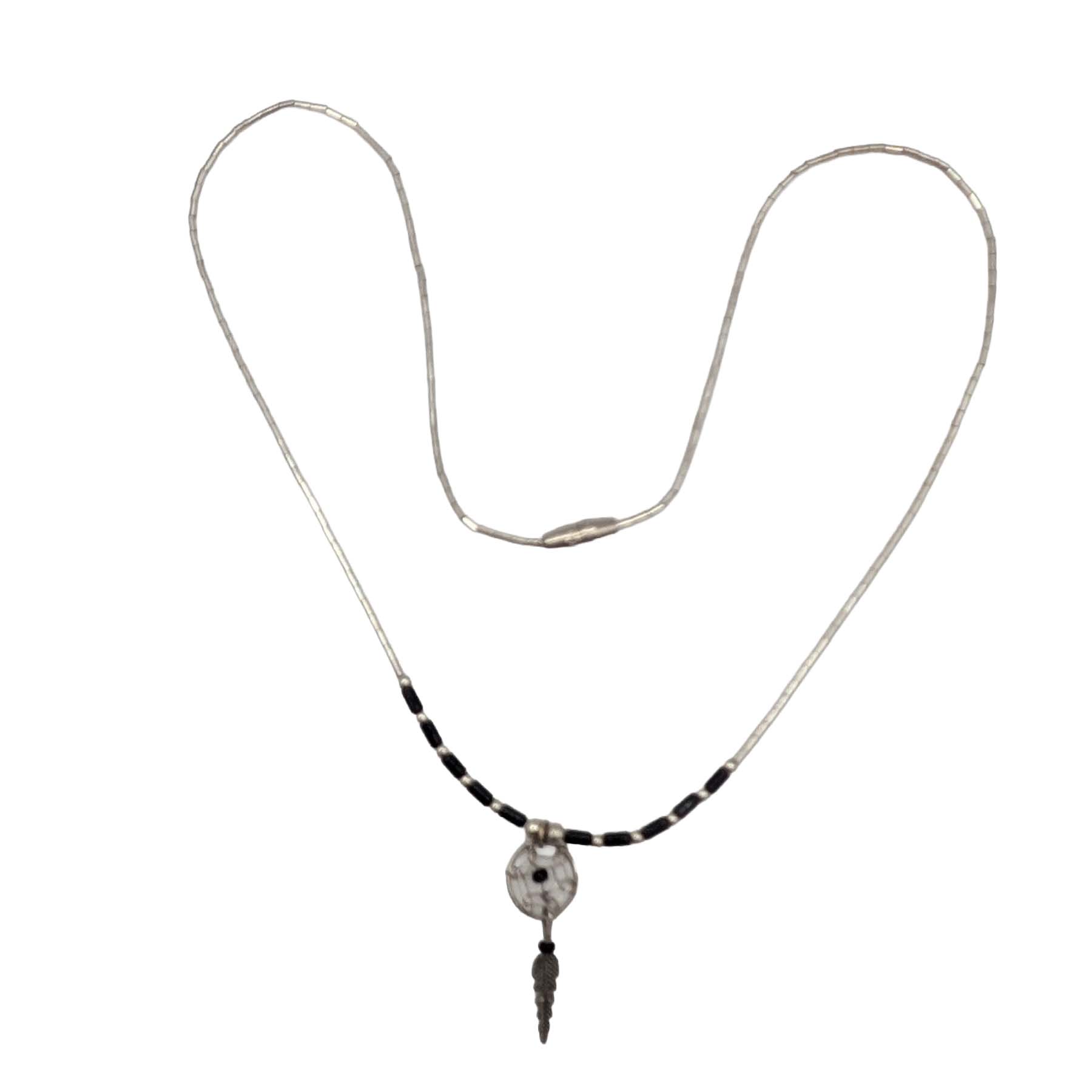 Southwest Sterling Liquid Silver Dream Catcher Necklace