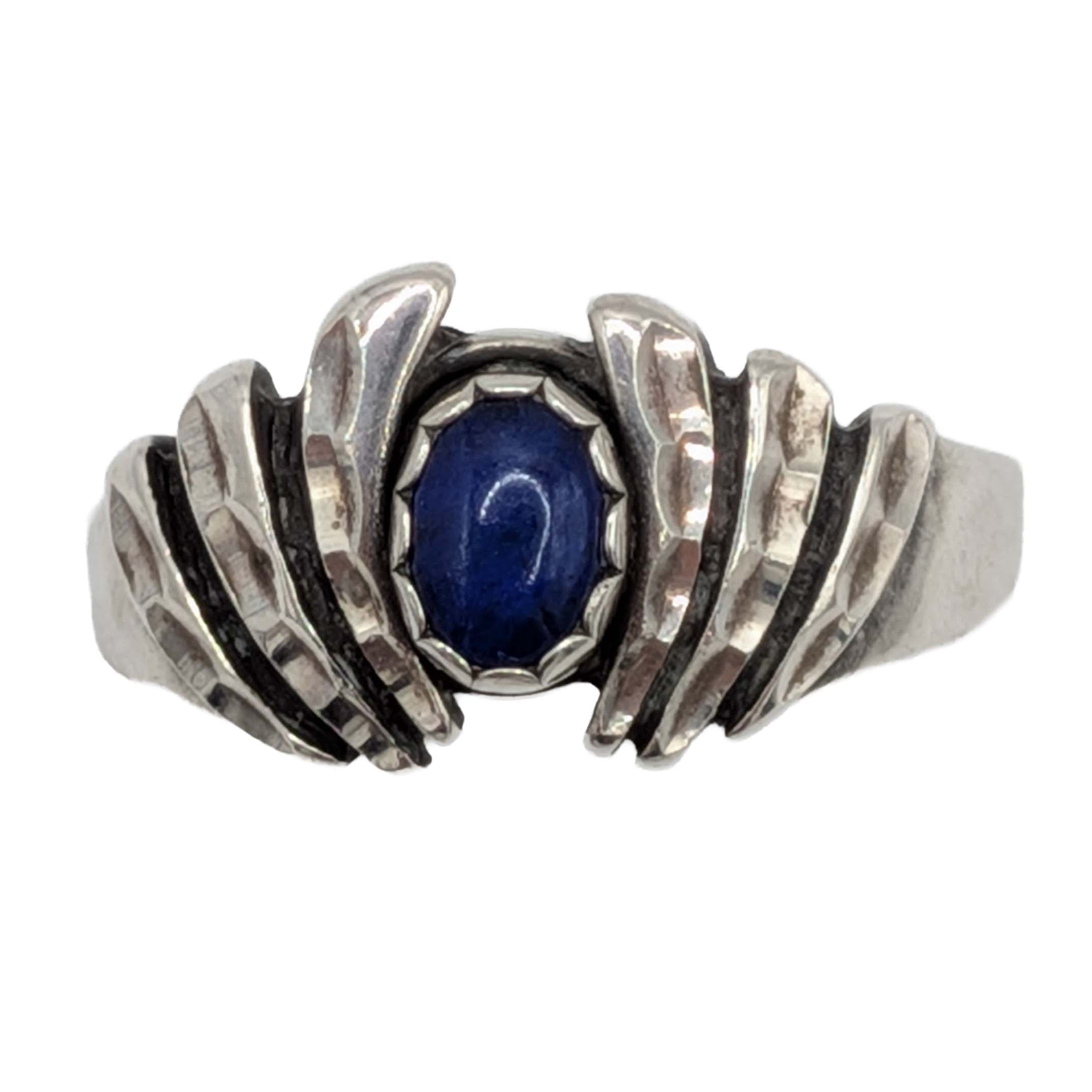 Signed Sterling Silver Lapis Ring Size 9.75