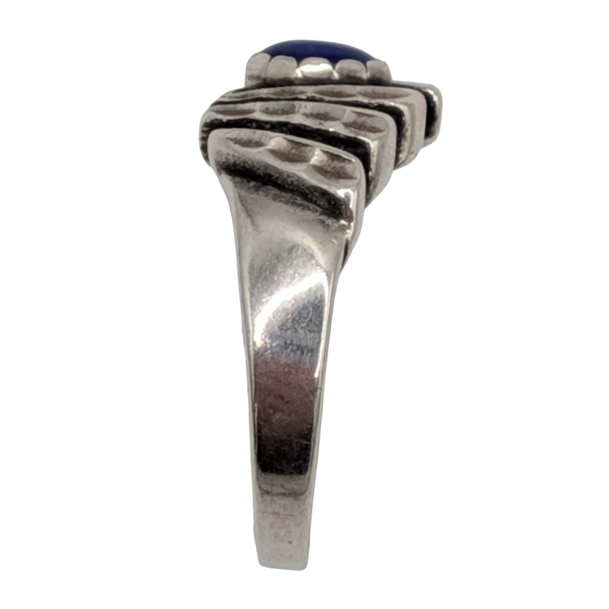 Signed Sterling Silver Lapis Ring Size 9.75