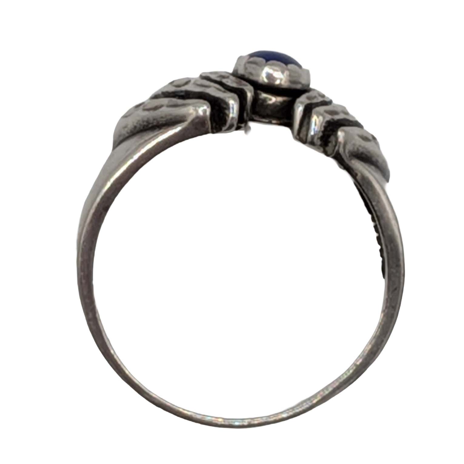 Signed Sterling Silver Lapis Ring Size 9.75