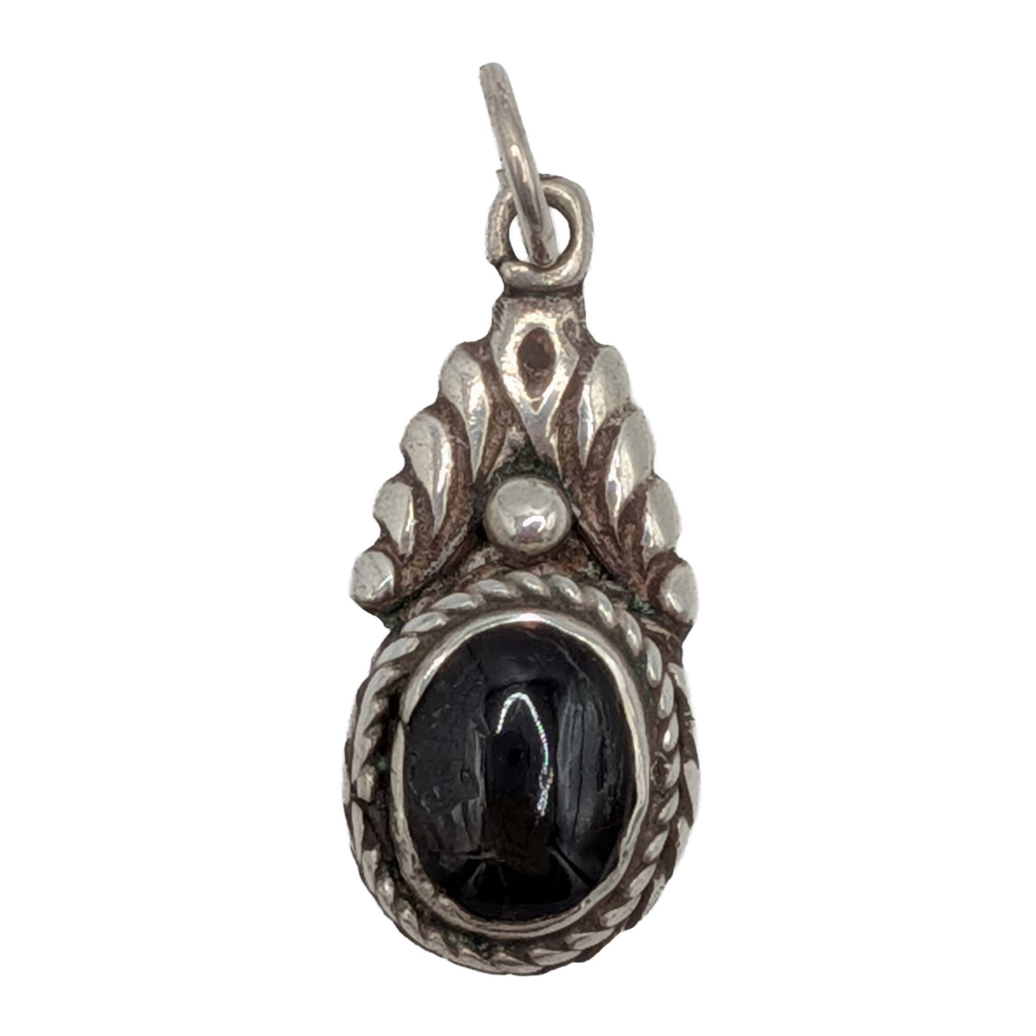 Southwest Sterling Silver Hawks Eye Pendant