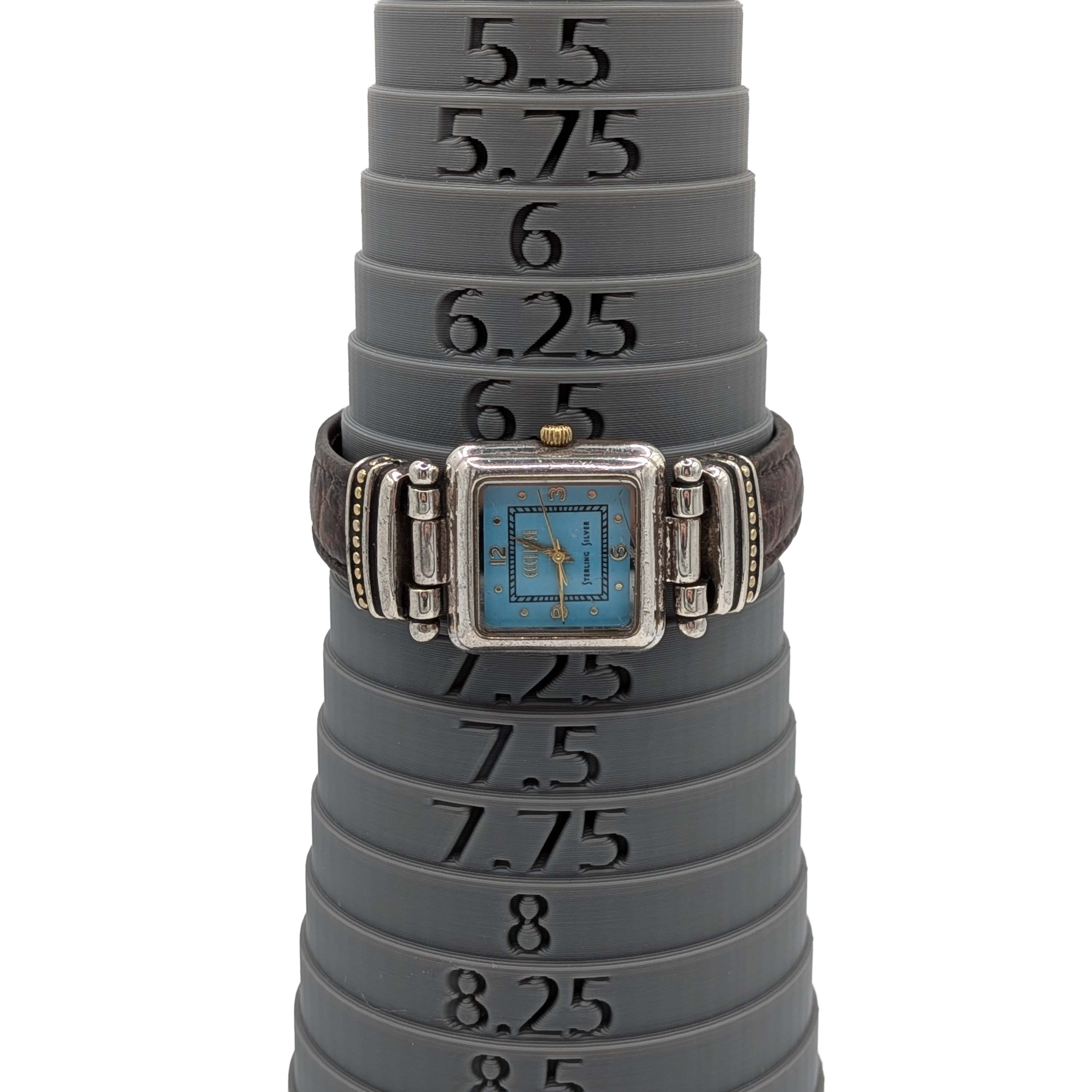 Ecclissi Sterling Silver Blue Face Square Watch