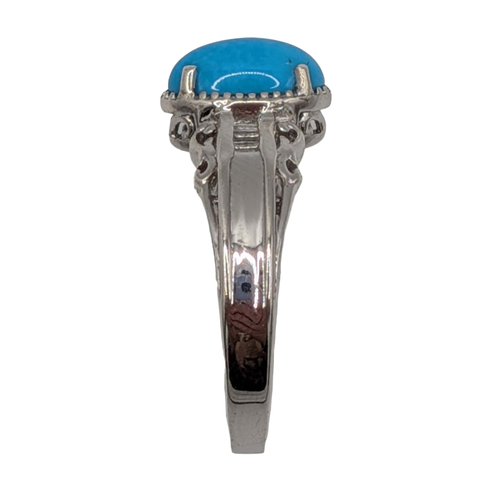 Signed Sterling Silver Turquoise Spinel Ring Size 7.25