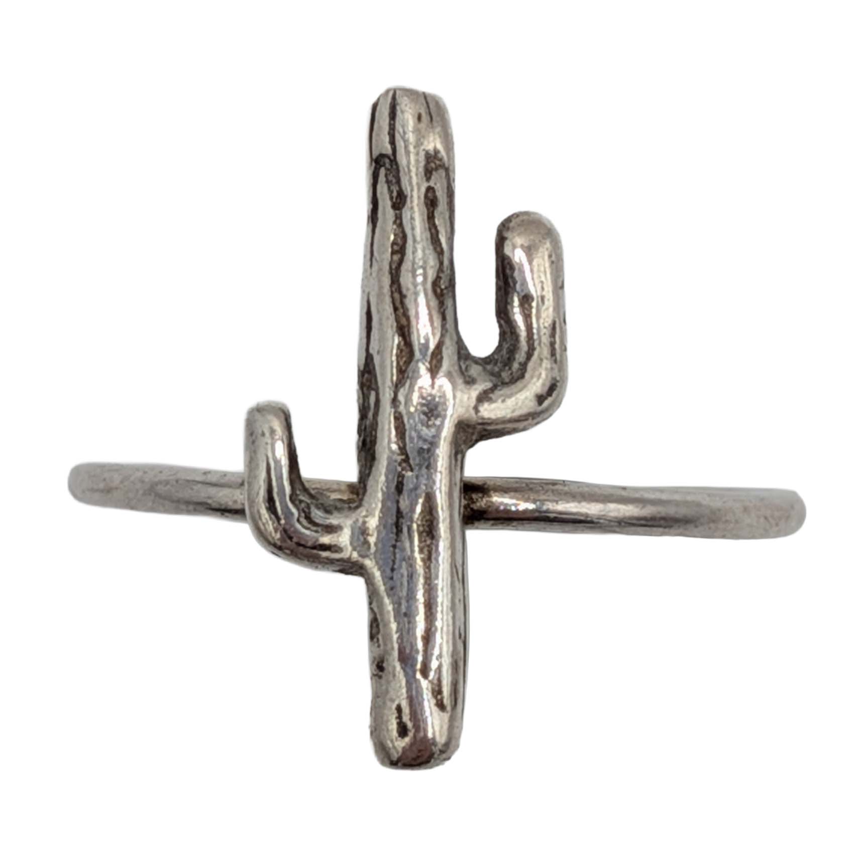Signed Sterling Silver Saguaro Cactus Ring Size 8.5