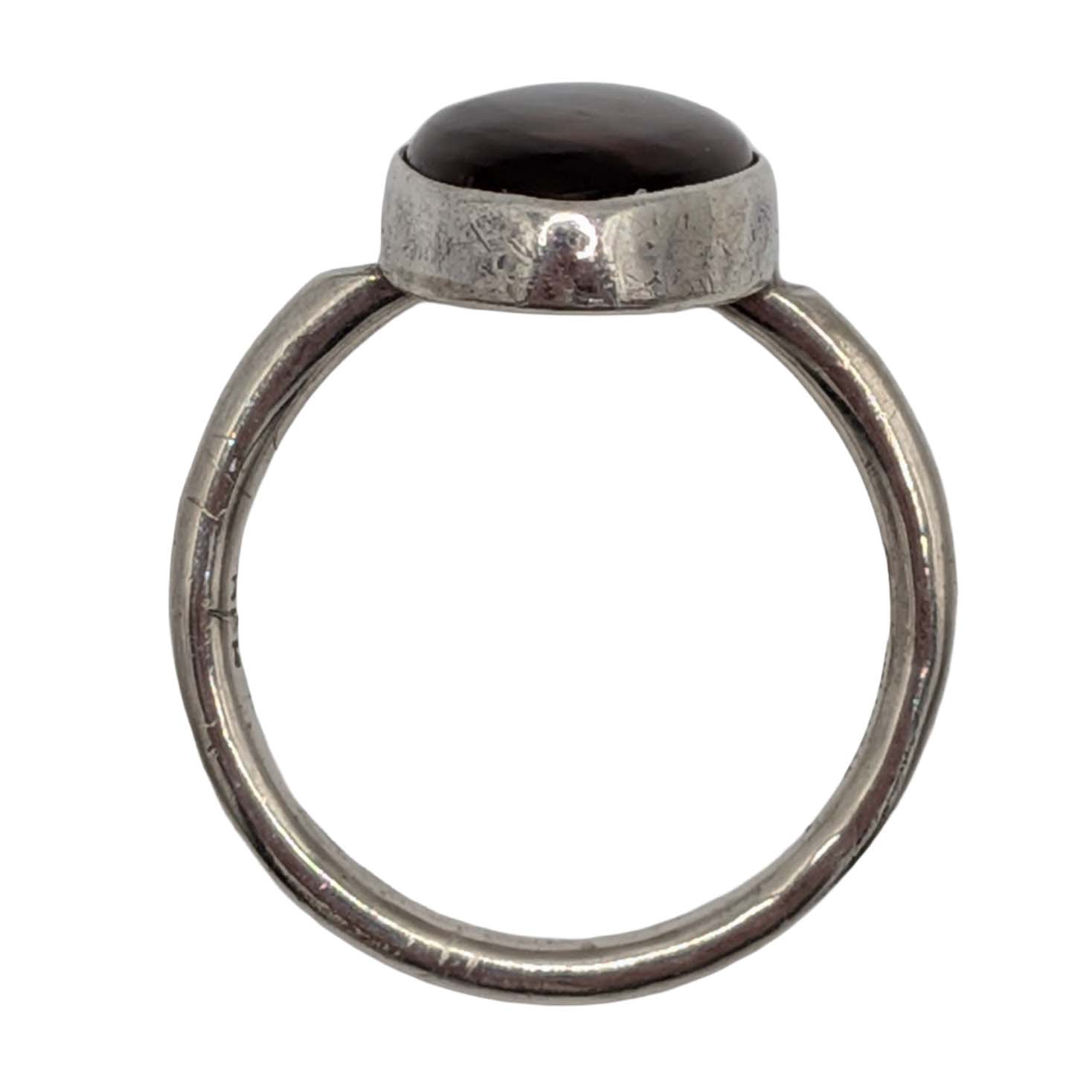 Signed Sterling Silver Boulder Opal Oval Ring Size 9.75