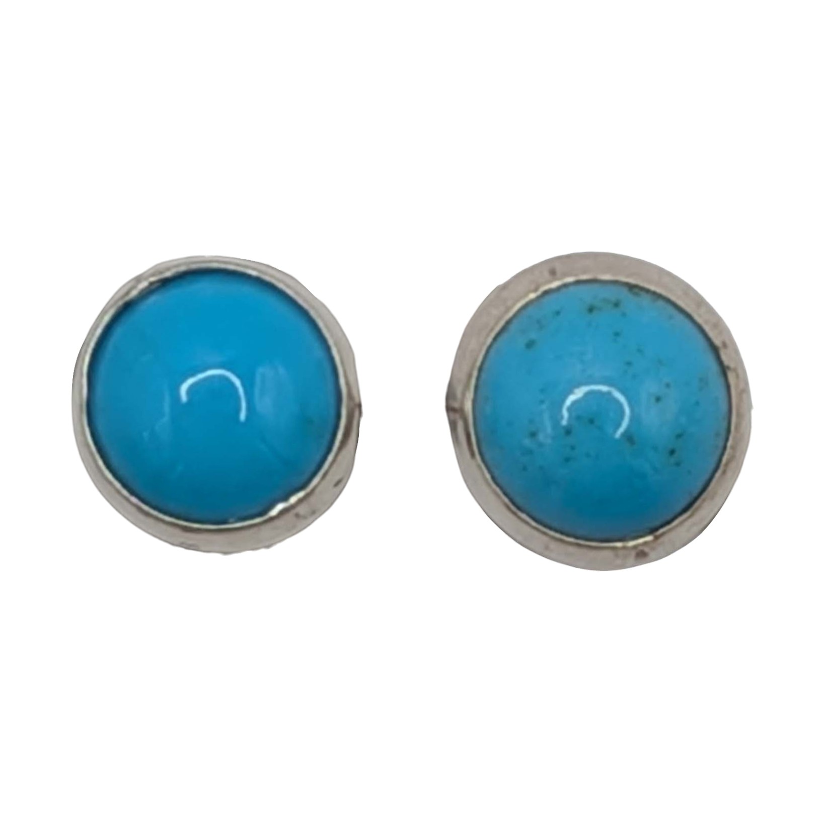 Signed Southwest Sterling Silver Turquoise Stud Earrings