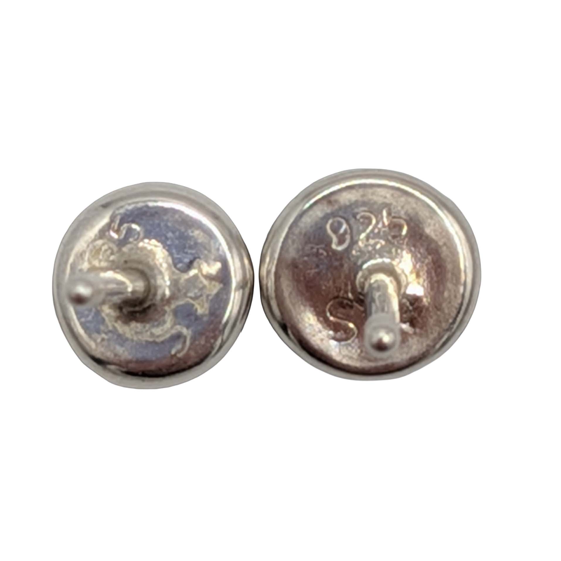 Signed Southwest Sterling Silver Turquoise Stud Earrings