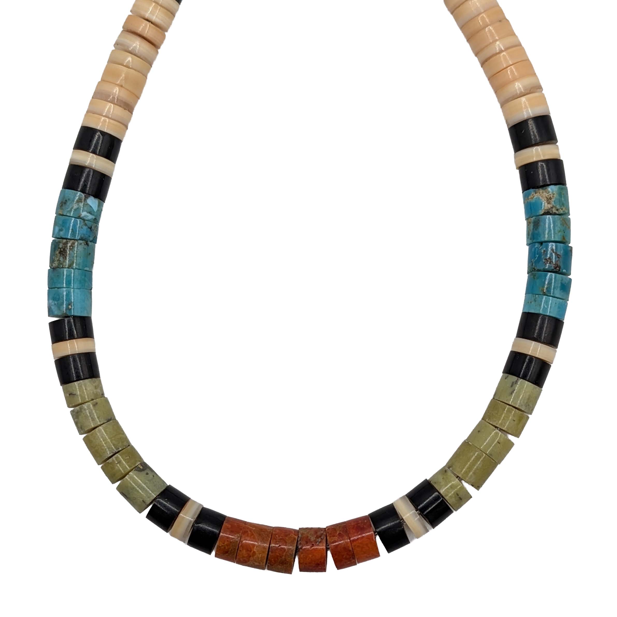 Sterling Silver Multi-Stone Heishi Bead Bracelet