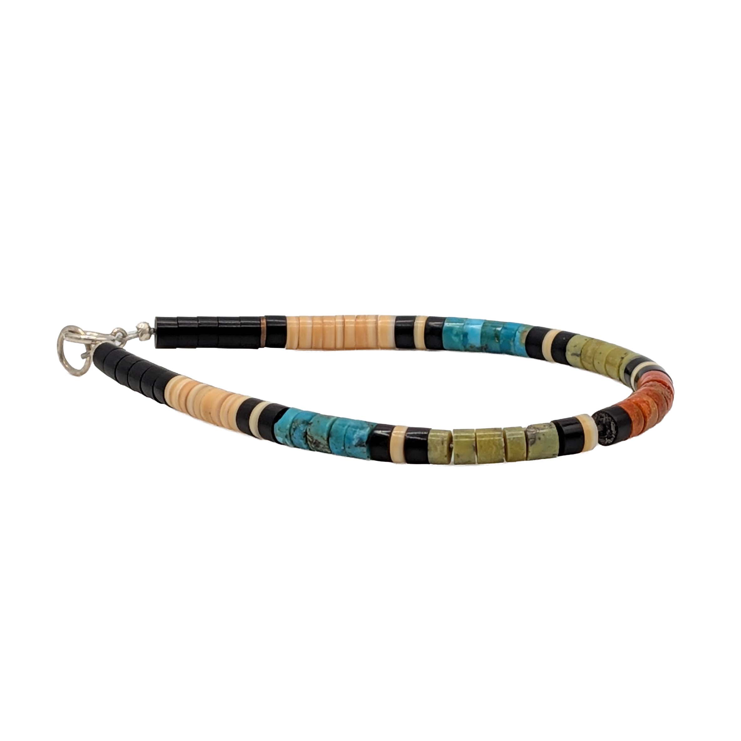 Sterling Silver Multi-Stone Heishi Bead Bracelet
