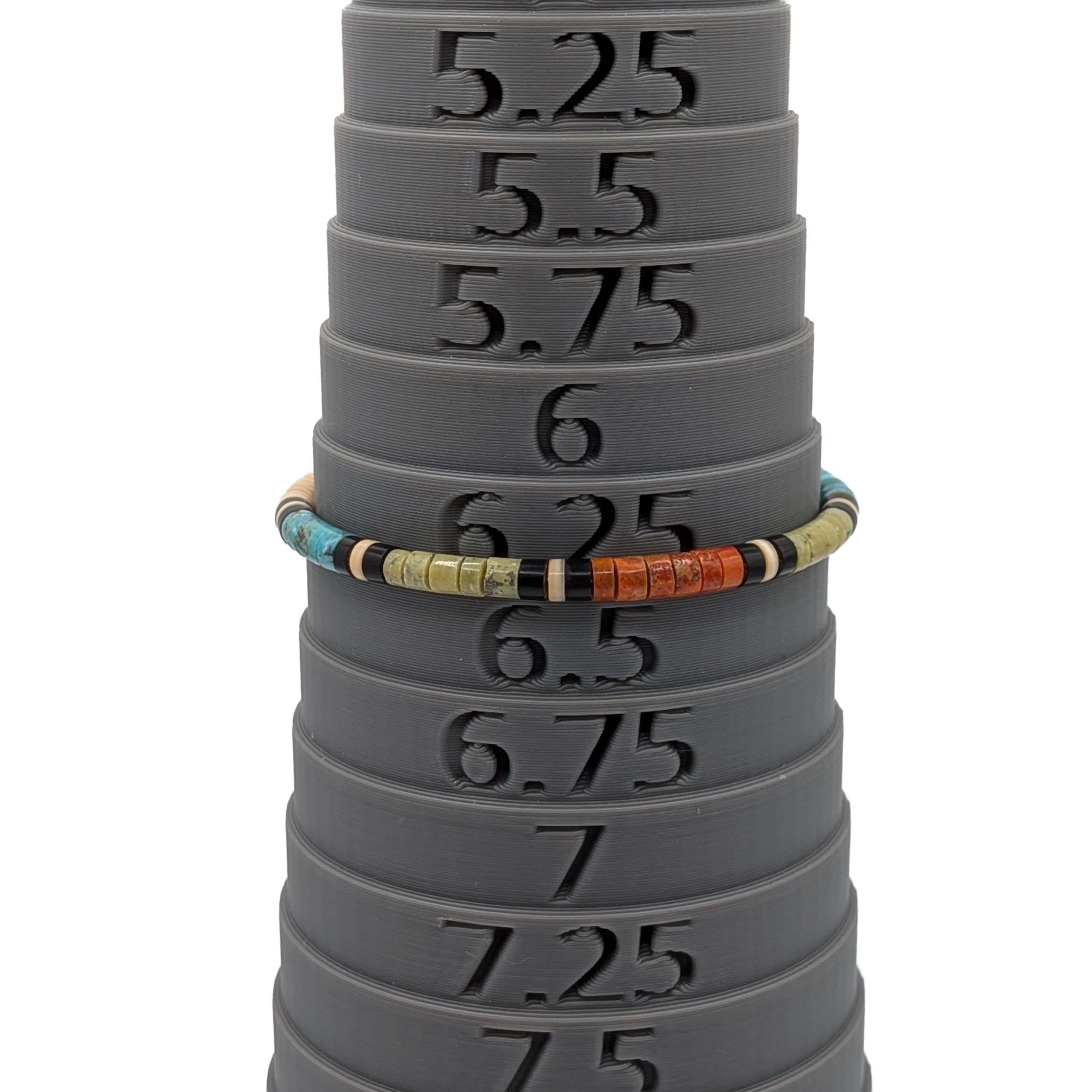 Sterling Silver Multi-Stone Heishi Bead Bracelet