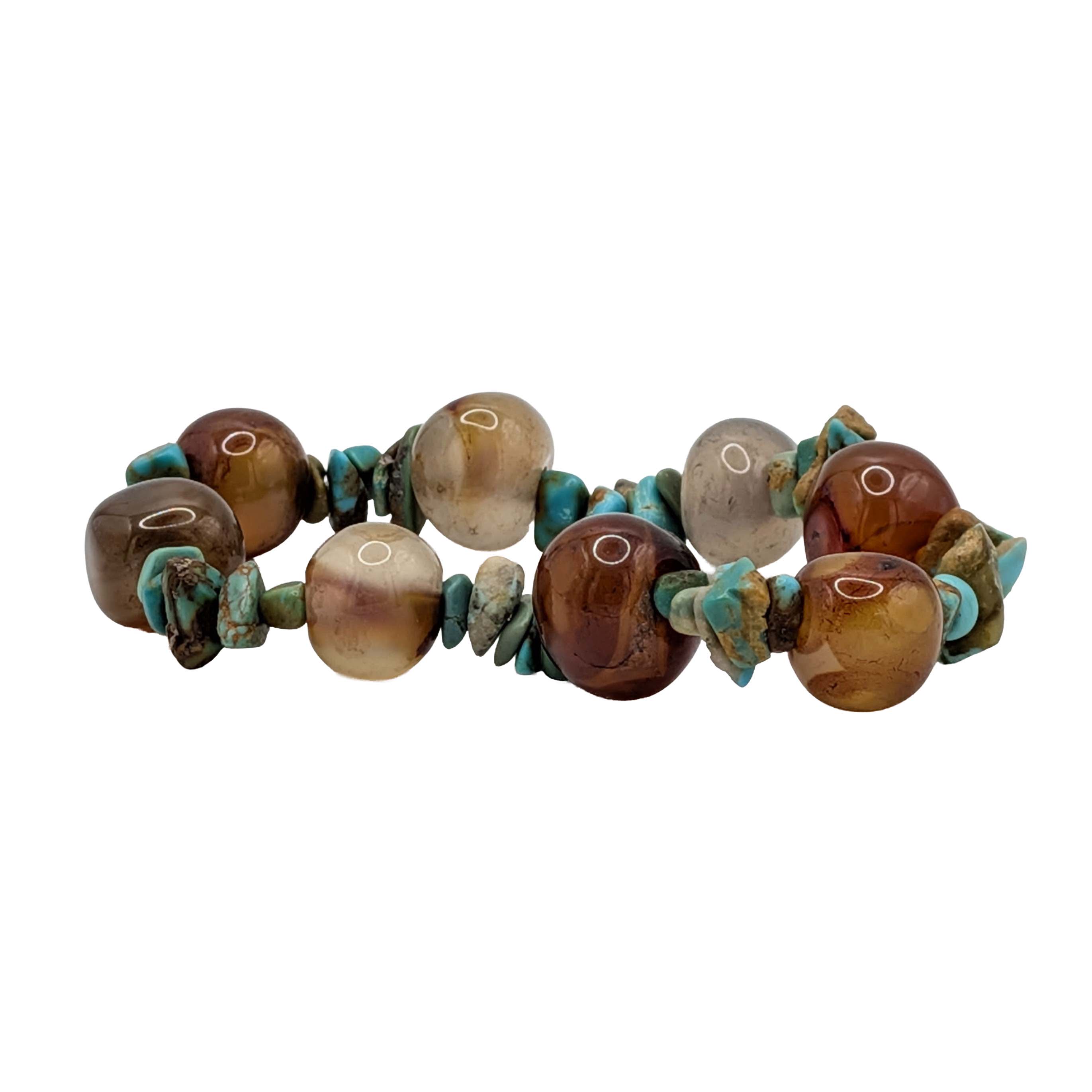 Beaded Turquoise Agate Stretch Bracelet
