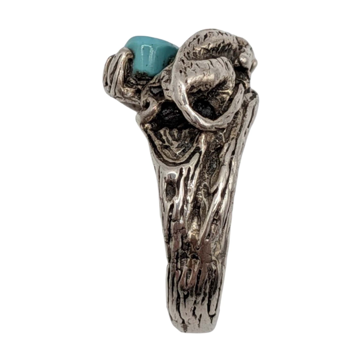 Sterling Silver Turquoise Prowling Panther Ring Size 10