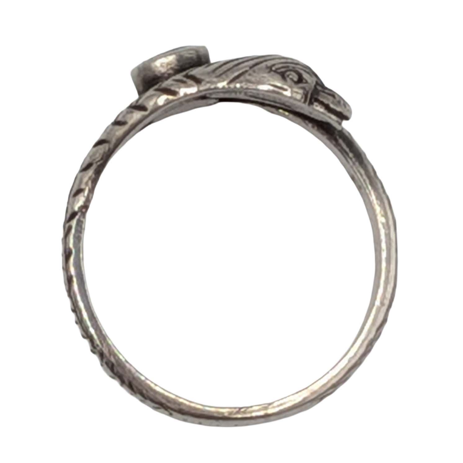 Sterling Silver Turquoise Oval Snake Ring Size 5