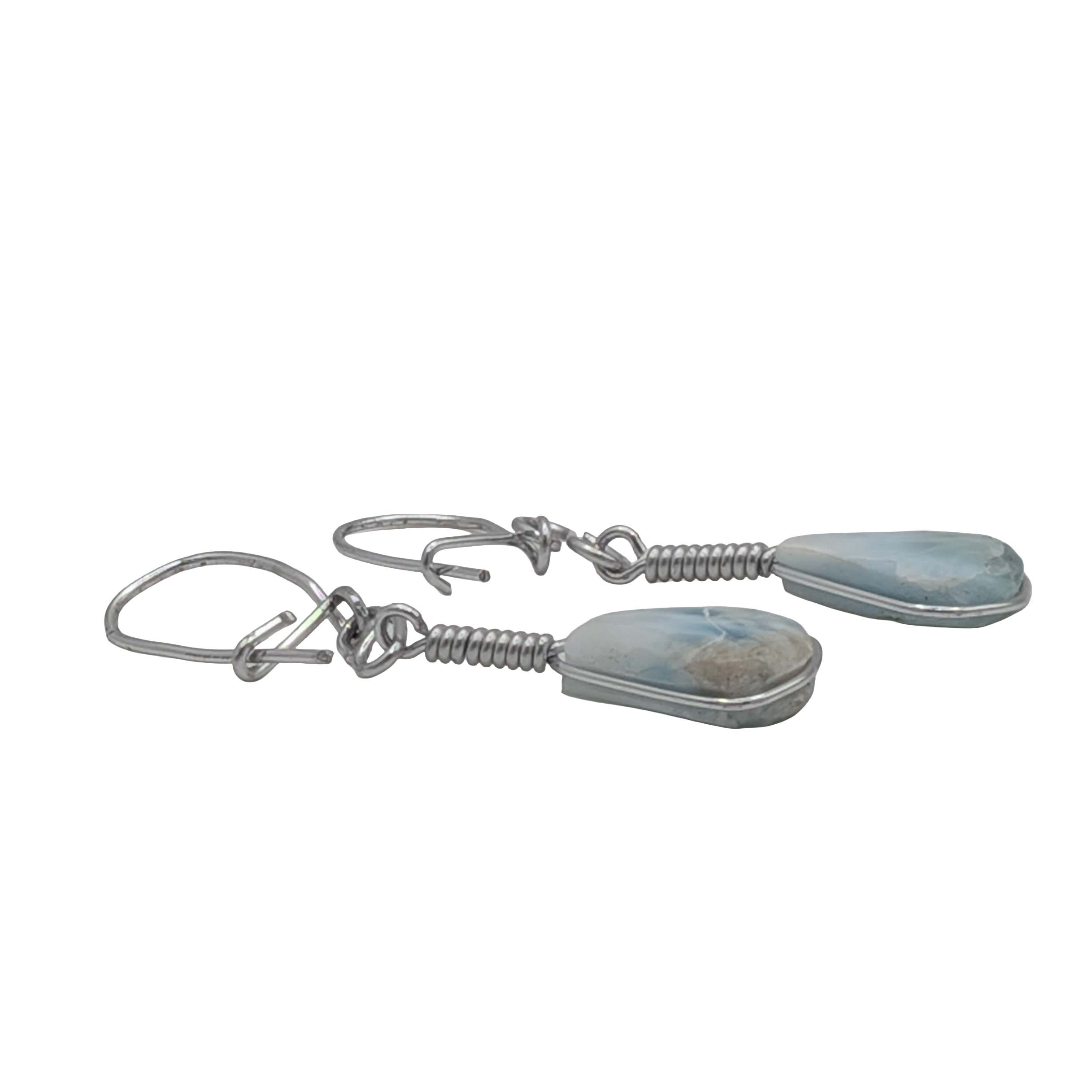 Sterling Silver Larimar Drop Earrings