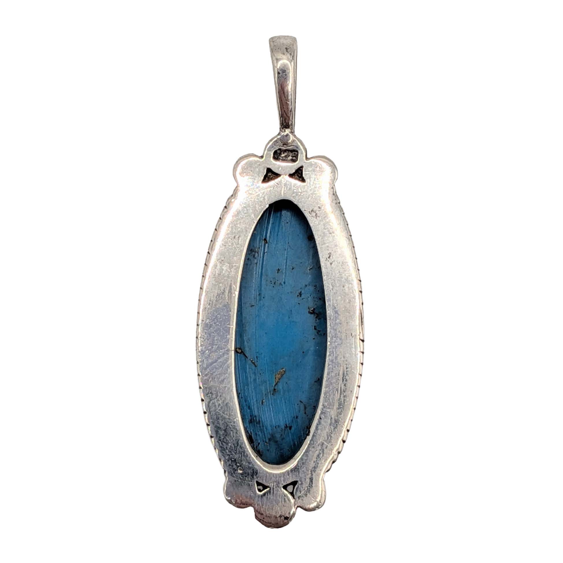 Southwest Sterling Silver Oval Turquoise Pendant