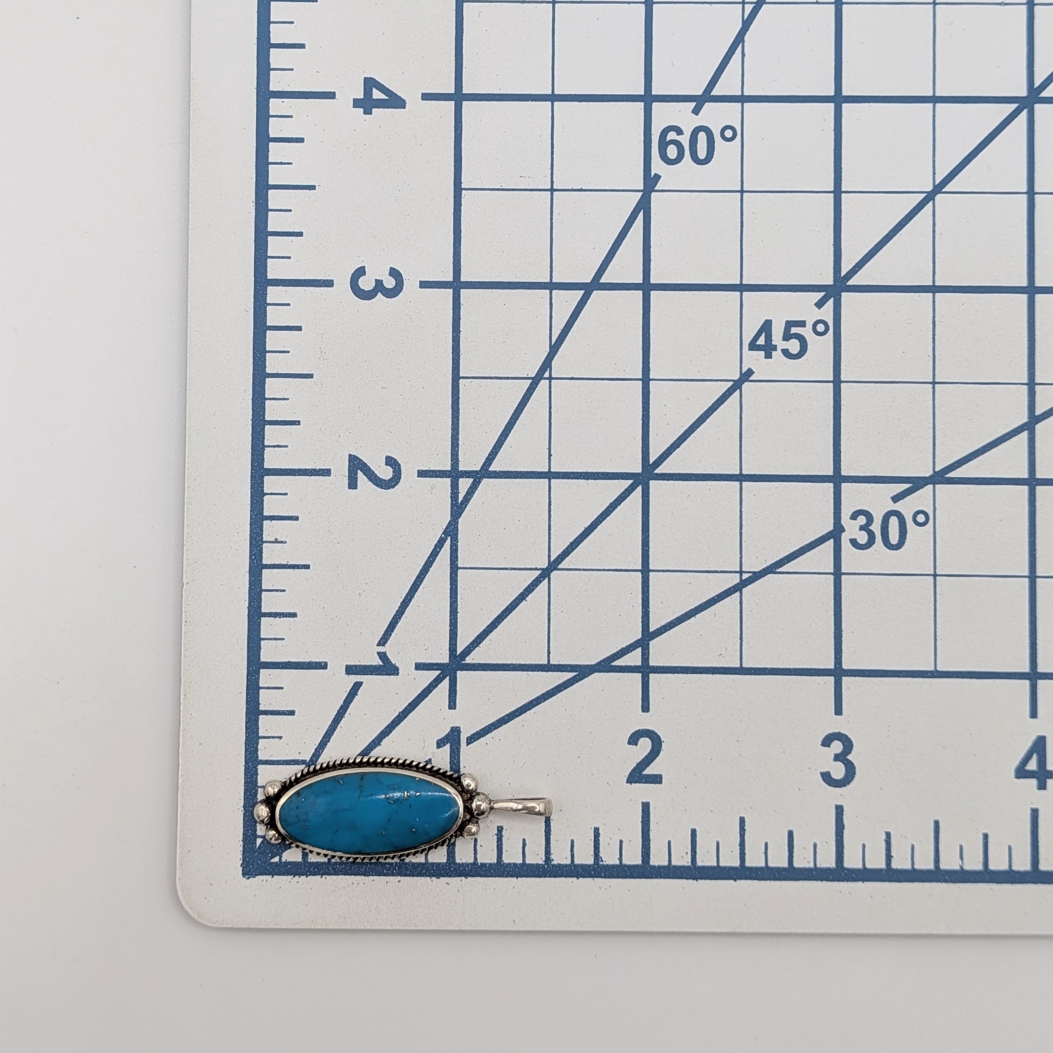 Southwest Sterling Silver Oval Turquoise Pendant
