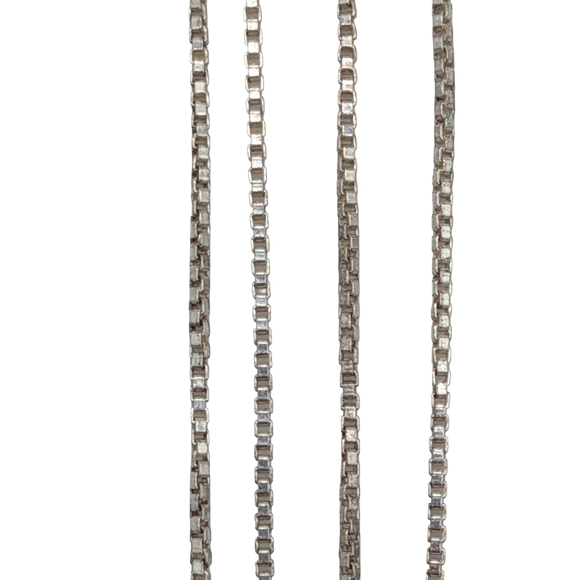 Signed Italy Sterling Silver Box Chain Necklace