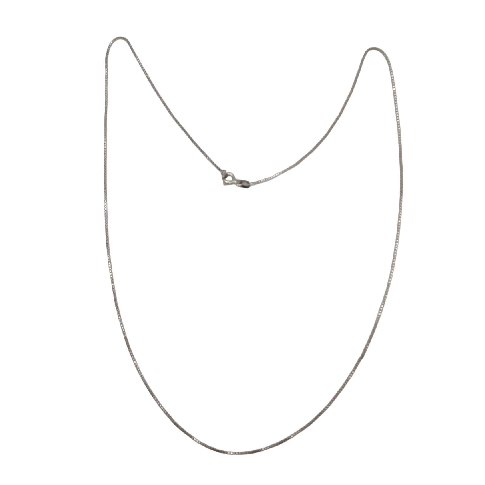 Signed Italy Sterling Silver Box Chain Necklace