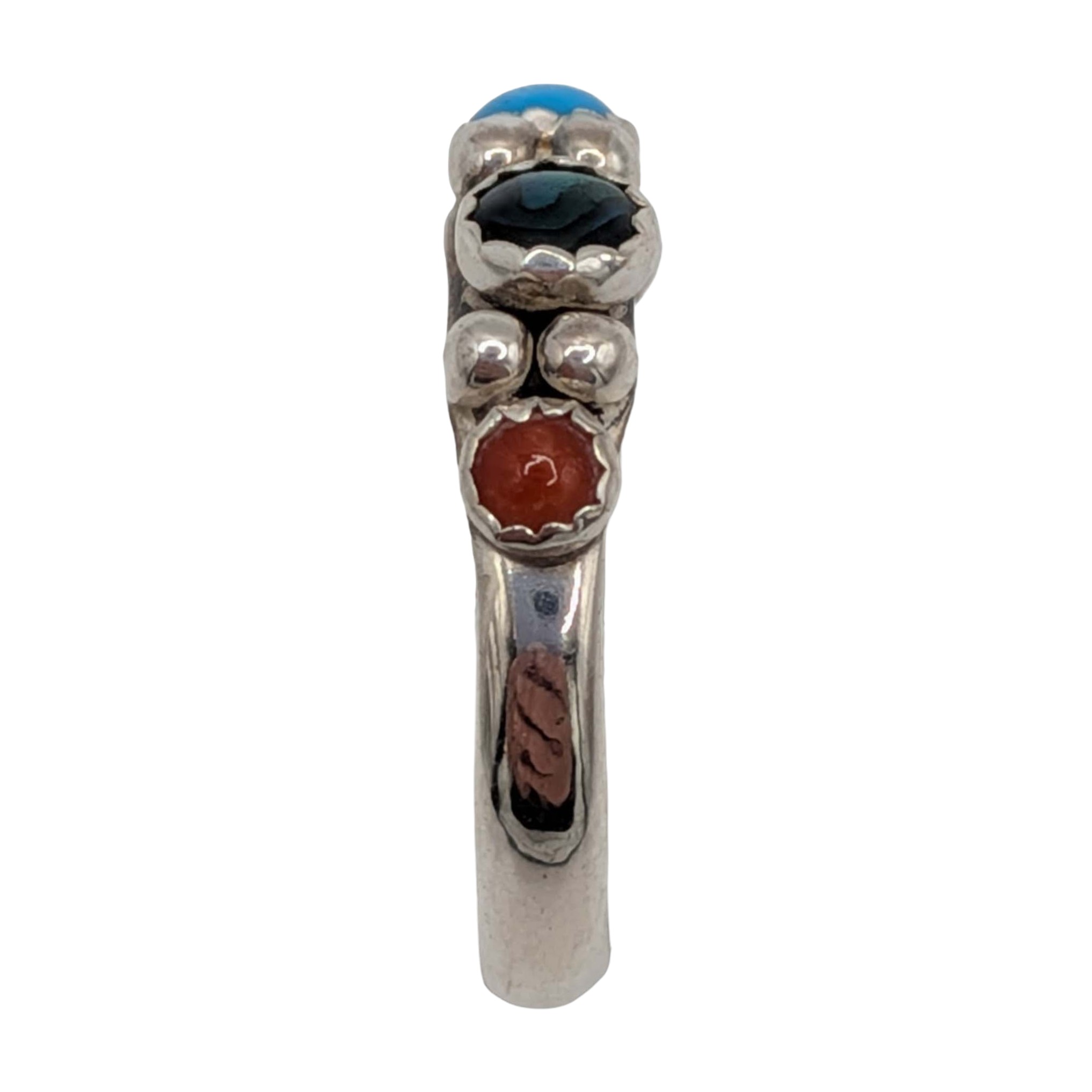 Southwest Sterling Silver Multi-Stone Band Ring Size 6