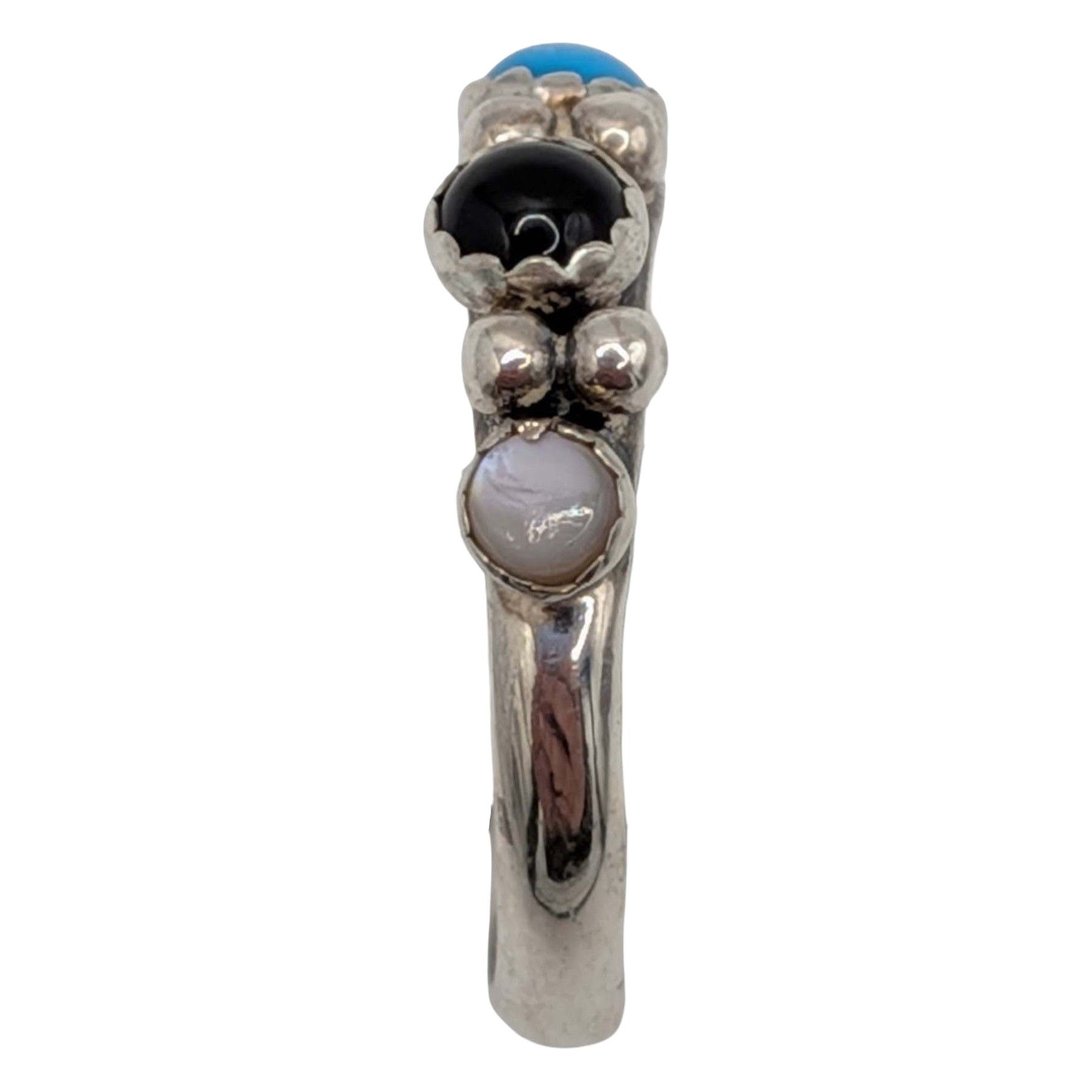 Southwest Sterling Silver Multi-Stone Band Ring Size 6