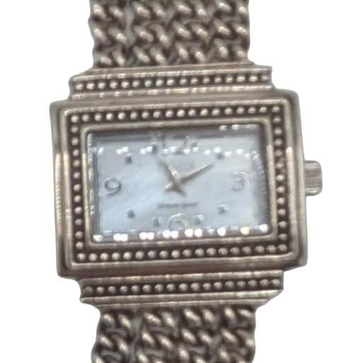 Ecclissi Sterling Silver Four Strand Curb Chain Watch Bracelet