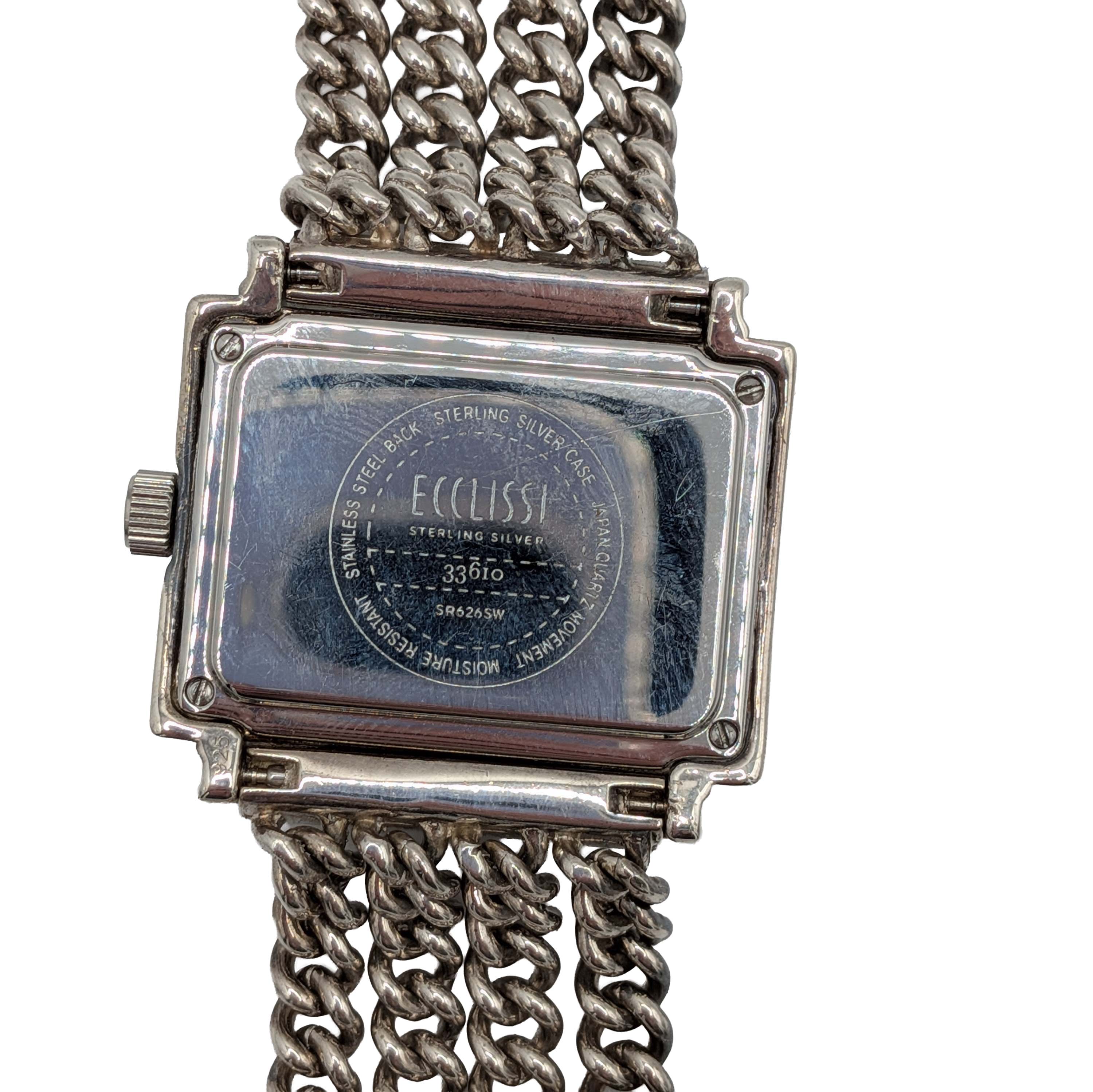 Ecclissi Sterling Silver Four Strand Curb Chain Watch Bracelet
