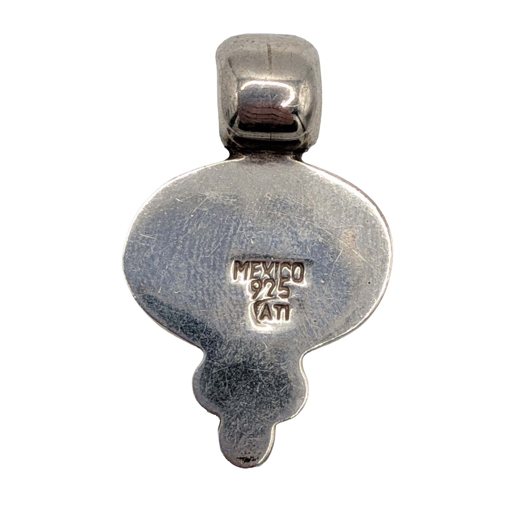 Athra Trading Mexico Sterling Silver Abalone Oval Slide Pendant