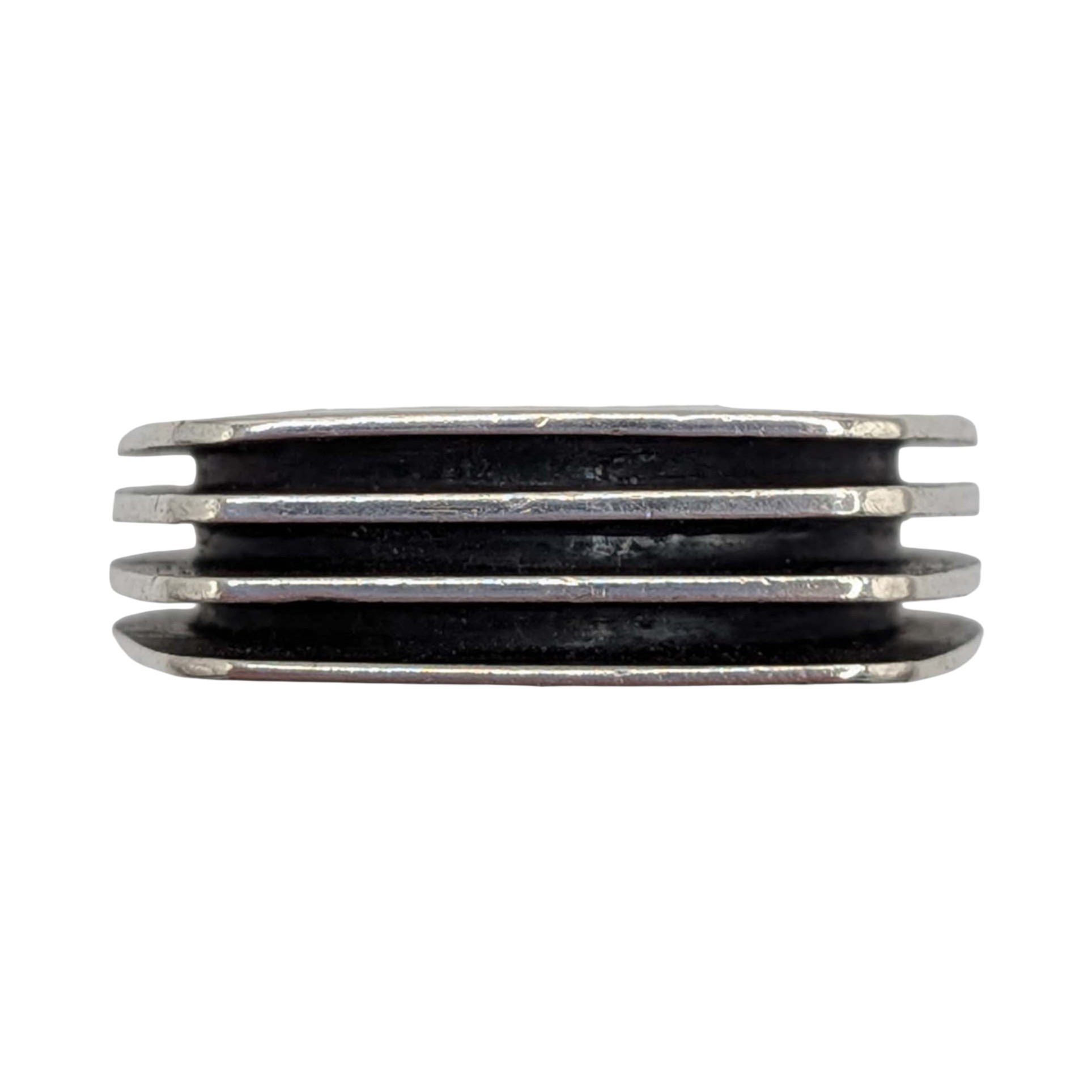 Signed Taxco Mexico Sterling Silver Modern Ridge Ring Size 8.25