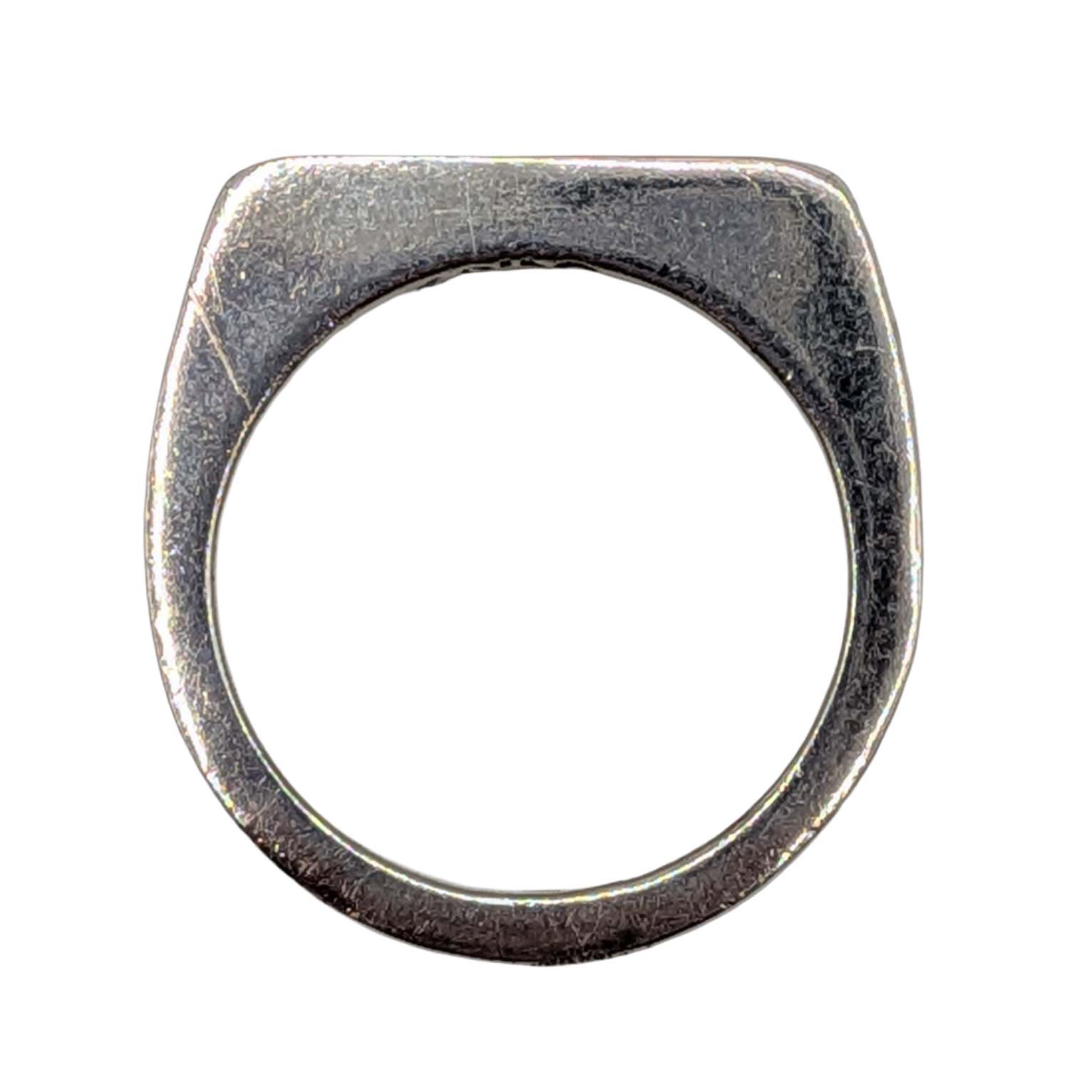 Signed Taxco Mexico Sterling Silver Modern Ridge Ring Size 8.25