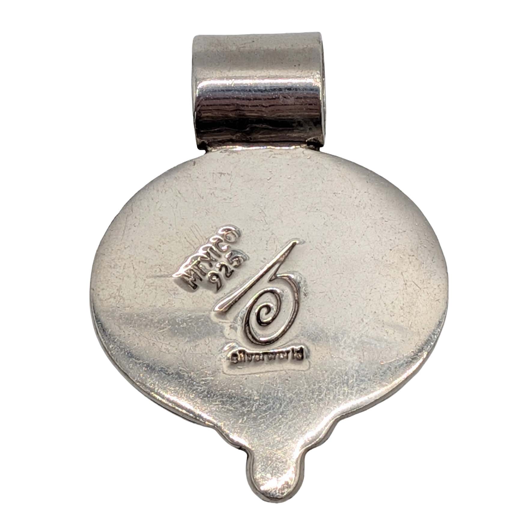 Silverworld Mexico Sterling Silver Green Onyx Oval Slide Pendant
