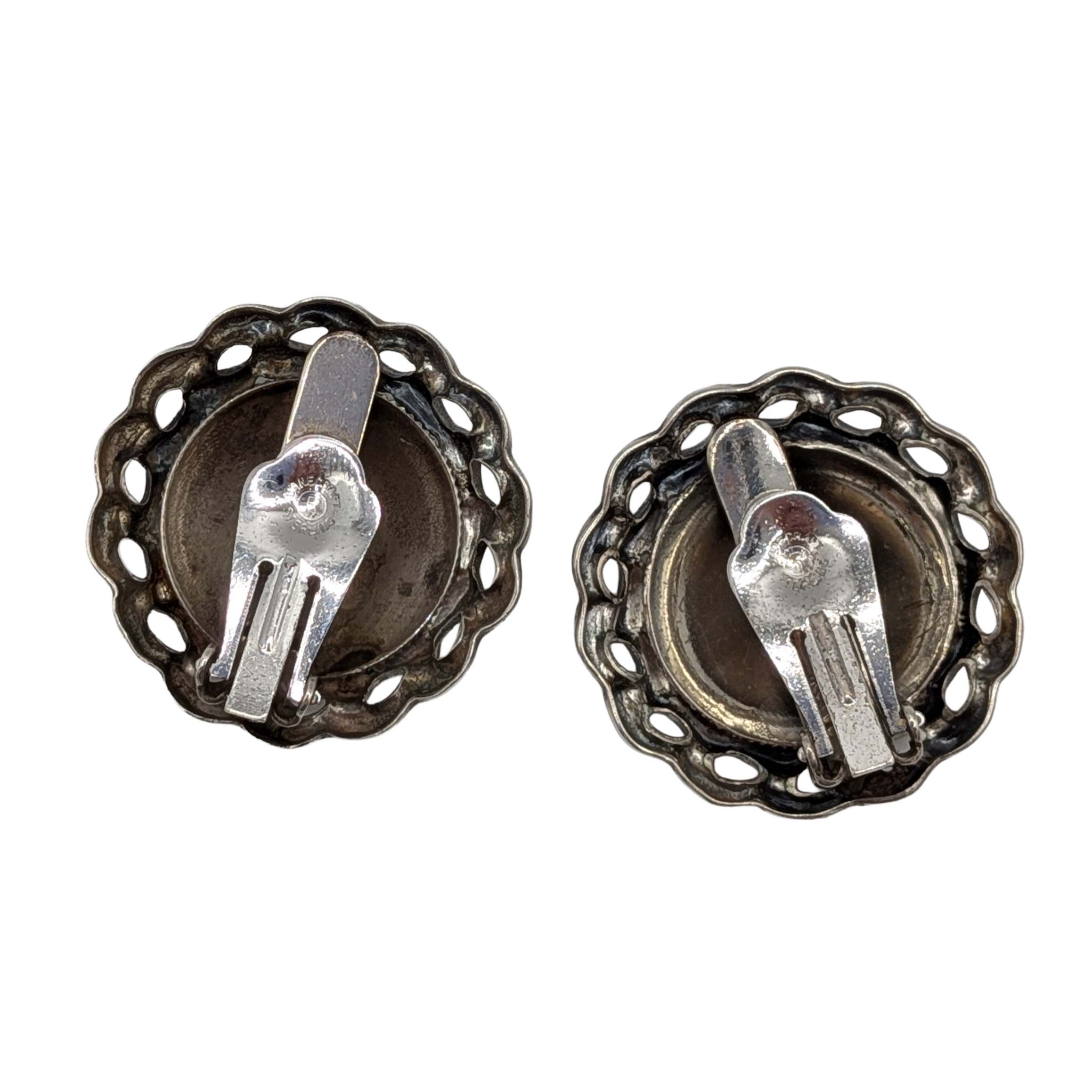 Danecraft Sterling Silver Chain Halo Dome Earrings