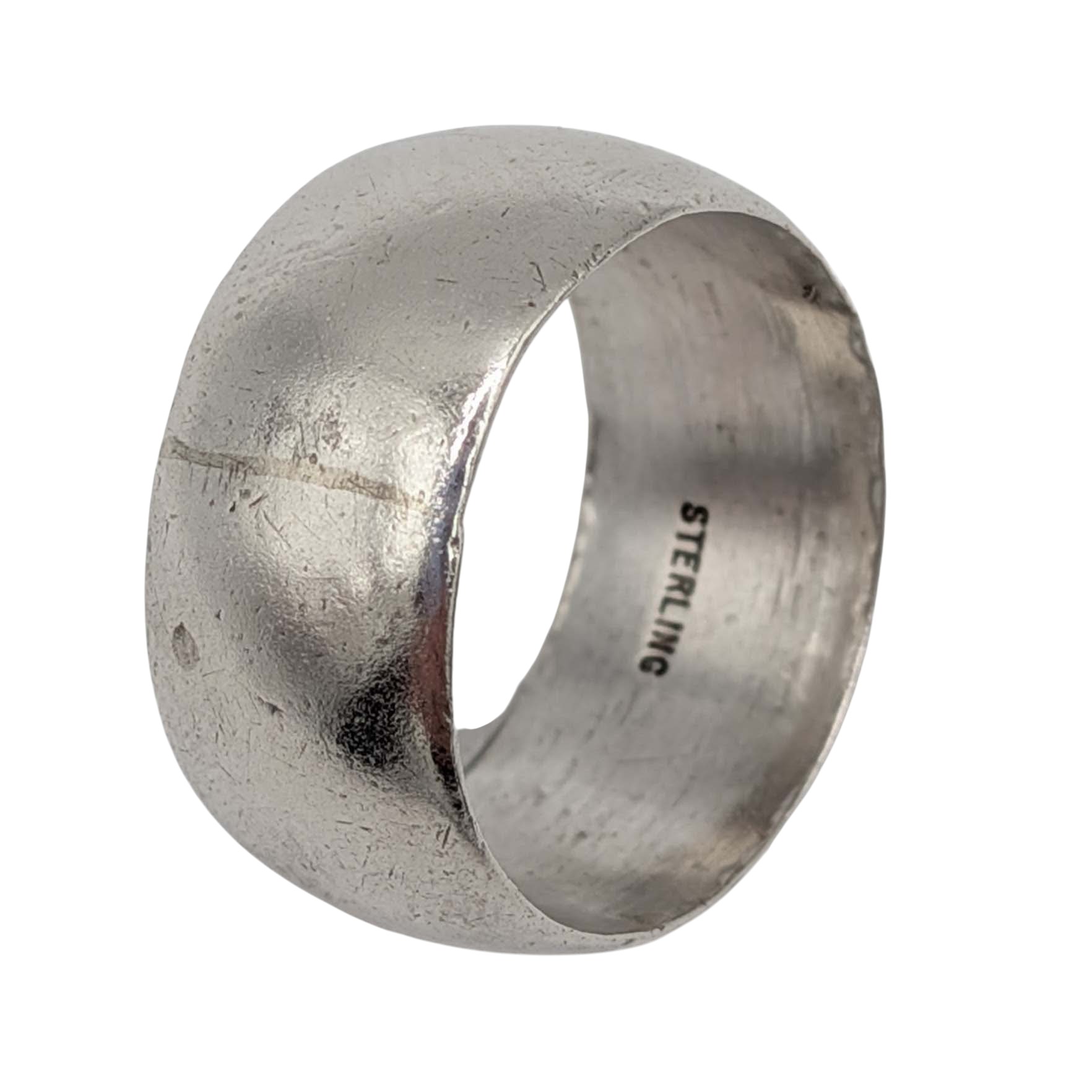 Vintage Sterling Silver Wide Cigar Band Ring Size 9