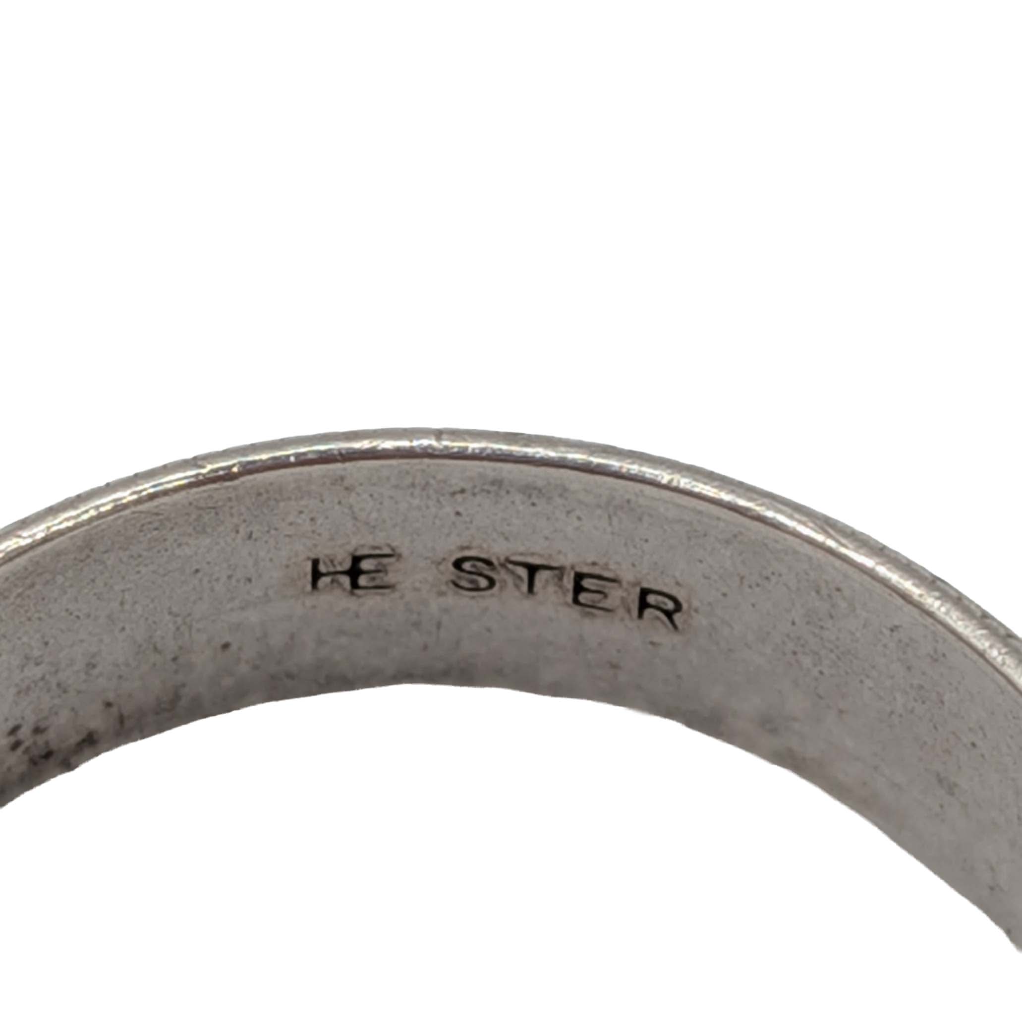 Signed Sterling Silver Milgrain Band Ring Size 8.75