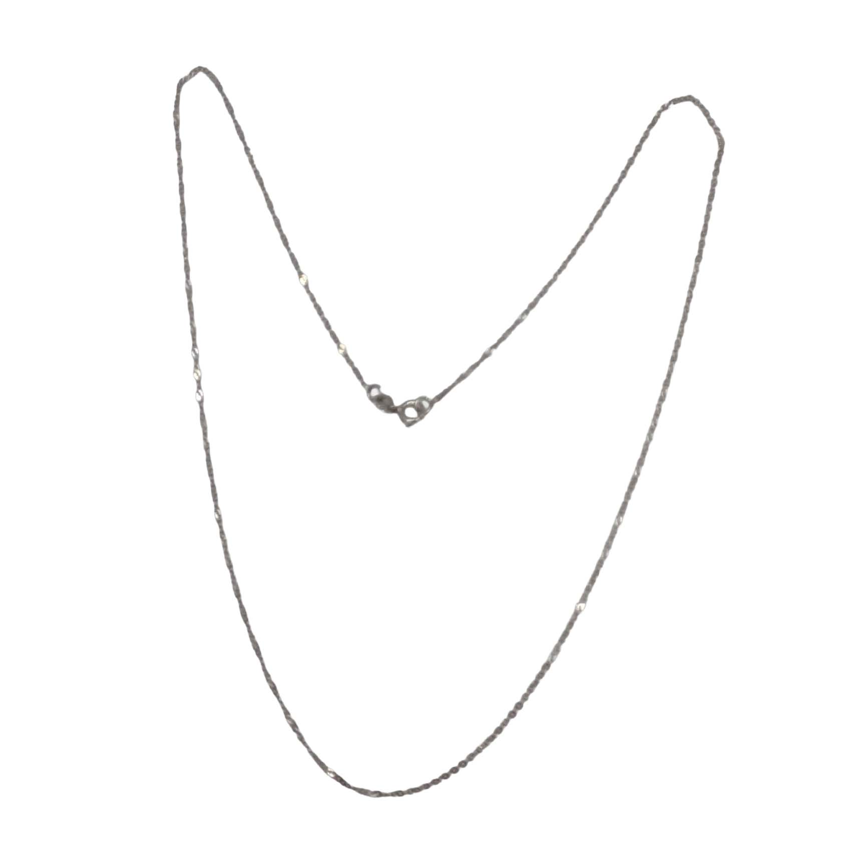 Signed Turkey 10K White Gold Cable Chain Necklace
