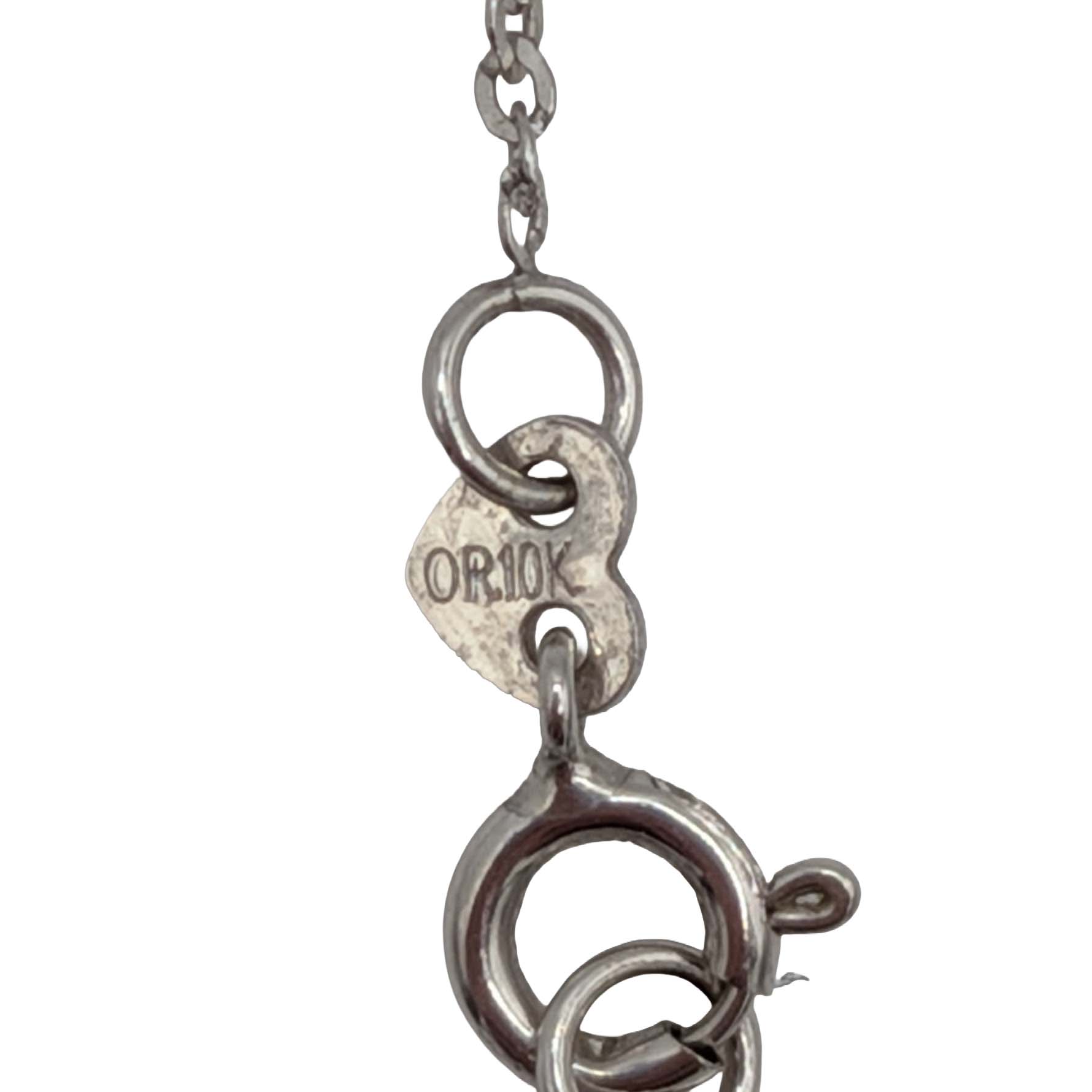Signed Turkey 10K White Gold Cable Chain Necklace