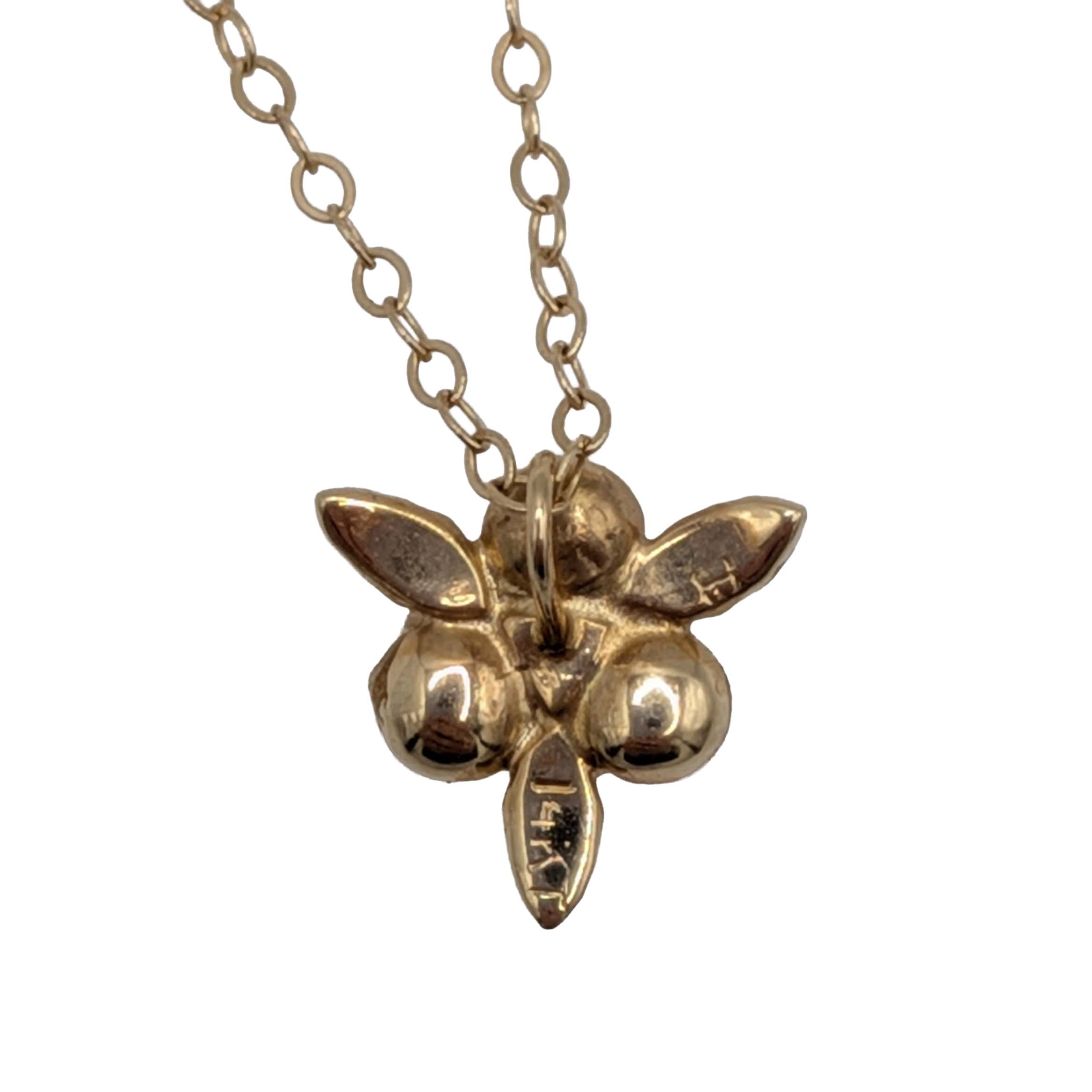 Signed 14K Yellow Gold Pearl Floral Necklace