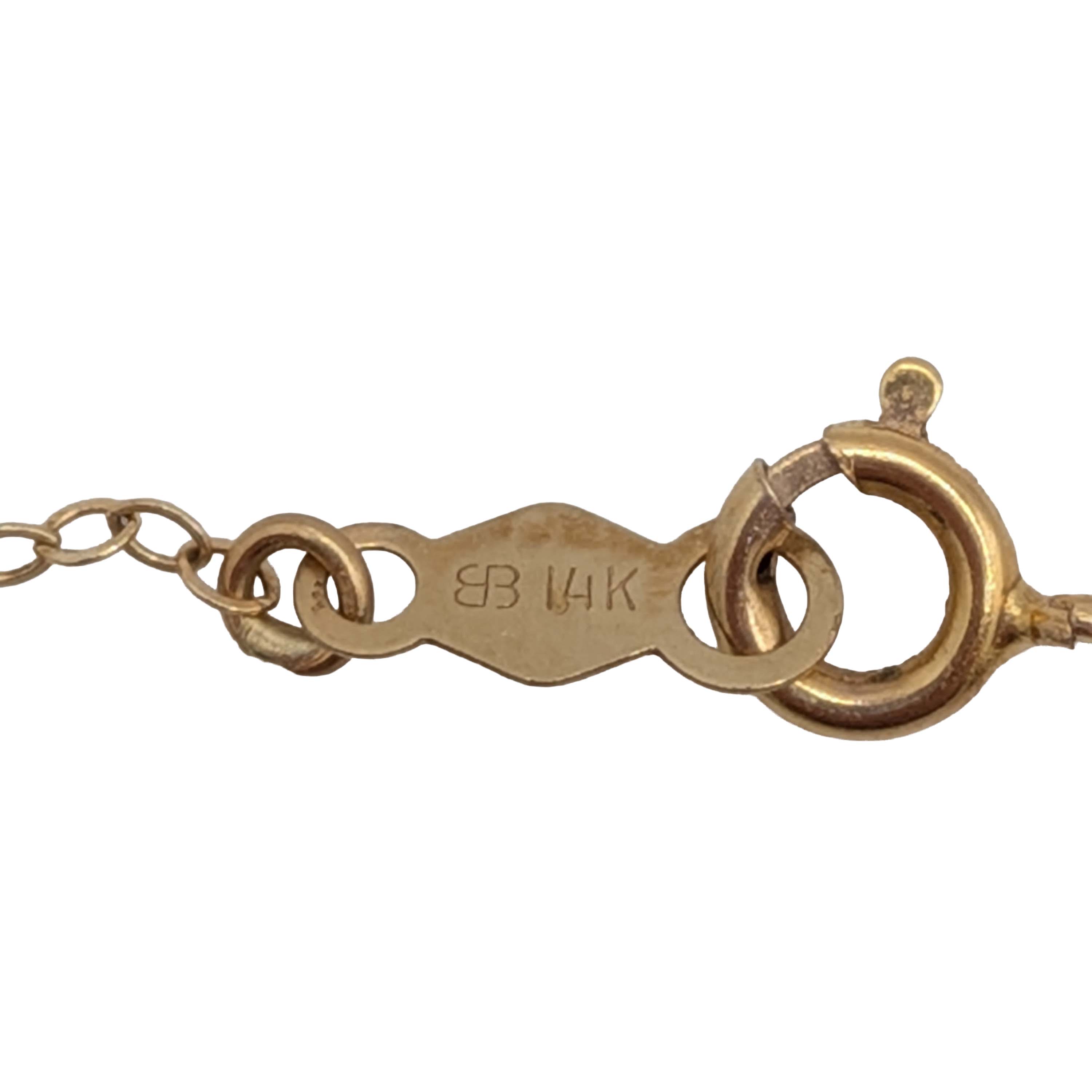 Signed 14K Yellow Gold Pearl Floral Necklace