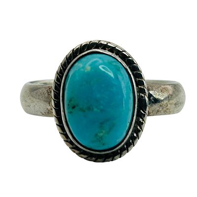 Sterling Turquoise Ring Size 8. Sterling turquoise oval ring size 8. 4.9g