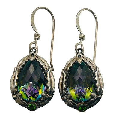 Sterling Mystic Topaz Hook Back Earrings. Sterling mystic topaz hook back earrings. 4.8g
