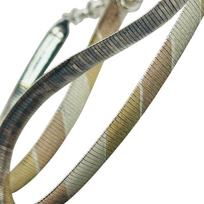 Milor Italy Sterling Flat Snake Chain Necklace. Milor Italy sterling flat snake chain necklace. 