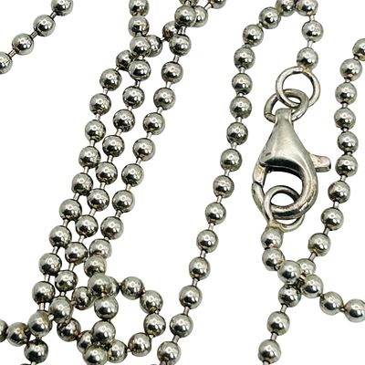 Sterling Long Bead Chain Necklace. Sterling long bead chain necklace. 14.6g