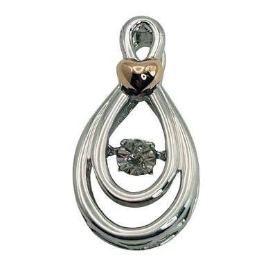 Sterling 10k Diamond Accent Infinity Pendant. Sterling 10k diamond accent infinity pendant. 2.1g
