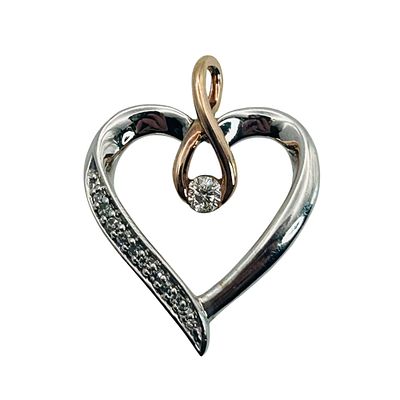 Radiant Love Sterling 14k Diamond Heart Pendant. Radiant love Sterling 14k diamond heart 