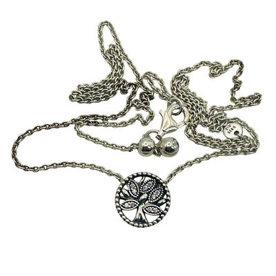 Pandora Sterling Cable Chain Tree Charm Necklace. Pandora Sterling cable chain tree charm 